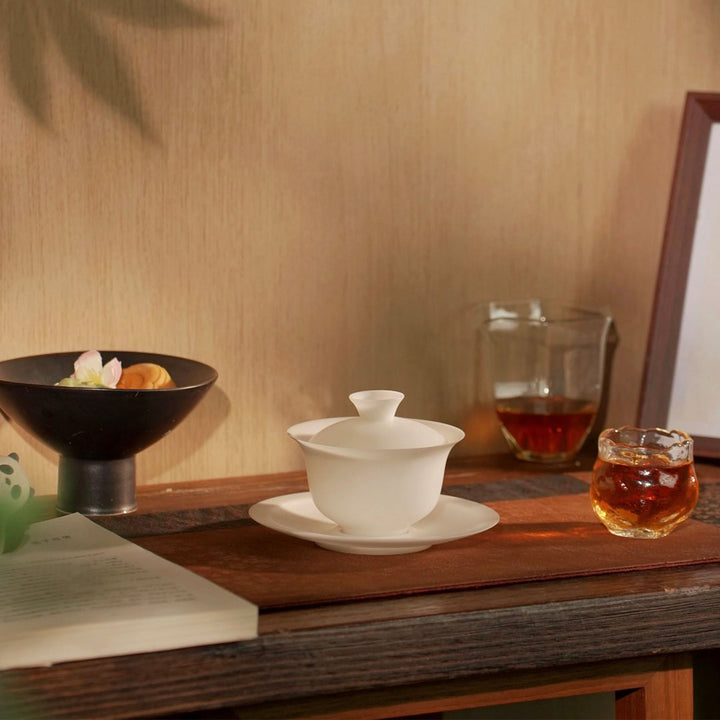 Balance - Luxury ice jade porcelain Sancai Gaiwan tea set