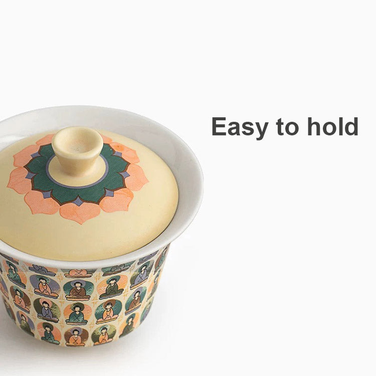 Thousand Buddha - Handmade Gaiwan tea set for one/two - Teaware Space