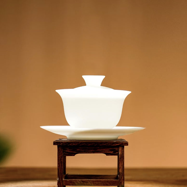 Handmade Luxury ice jade porcelain Gaiwan tea set  | wedding gift