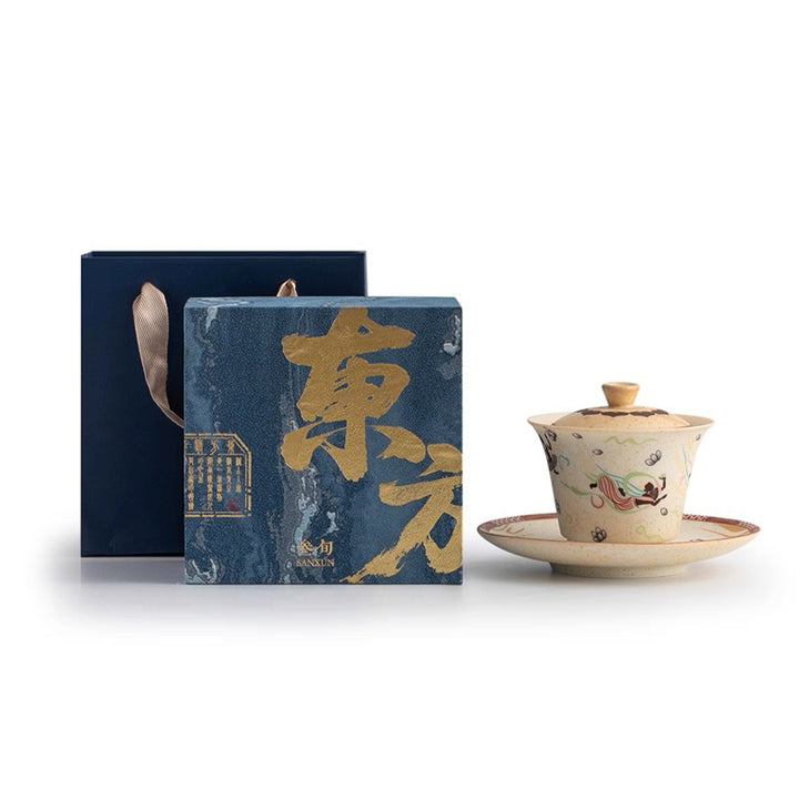 Dance with the flow - Handmade Chinese Gaiwan tea set
