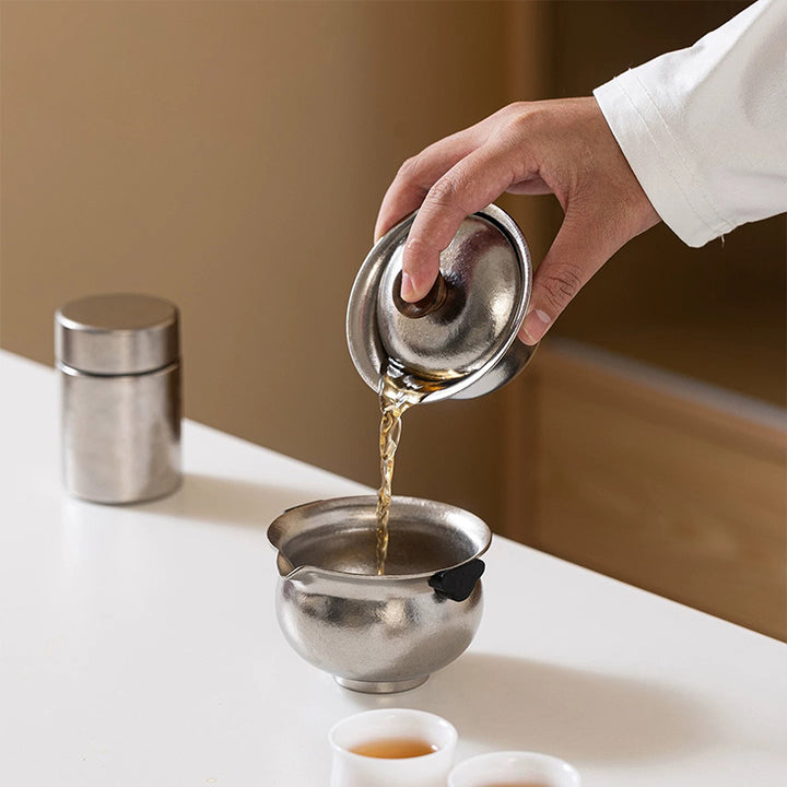 Essence | Titanium Gaiwan Tea Set with tea tin
