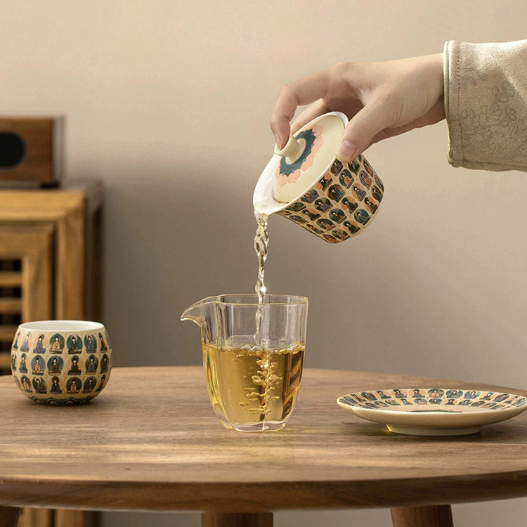 Thousand Buddha - Handmade Gaiwan tea set for one/two - Teaware Space