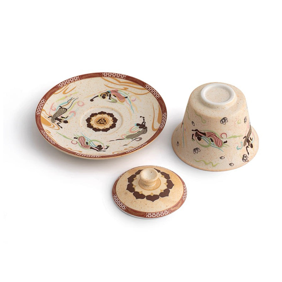 Dance with the flow - Handmade Chinese Gaiwan tea set