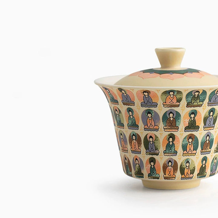 Thousand Buddha - Handmade Gaiwan tea set for one/two - Teaware Space