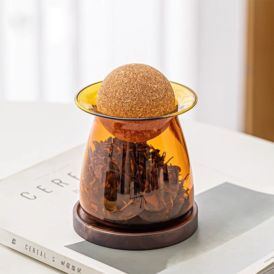 Planet -  Glass tea container with lid