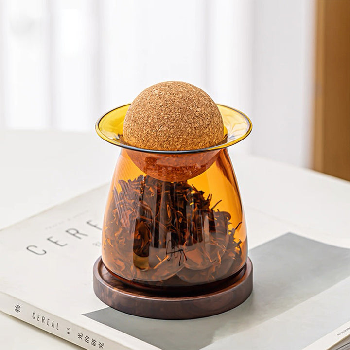 Planet -  Glass tea container with lid