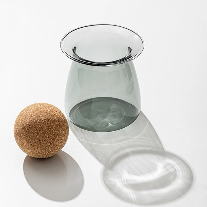 Saturn glass tea container with lid and holder - Teaware Space