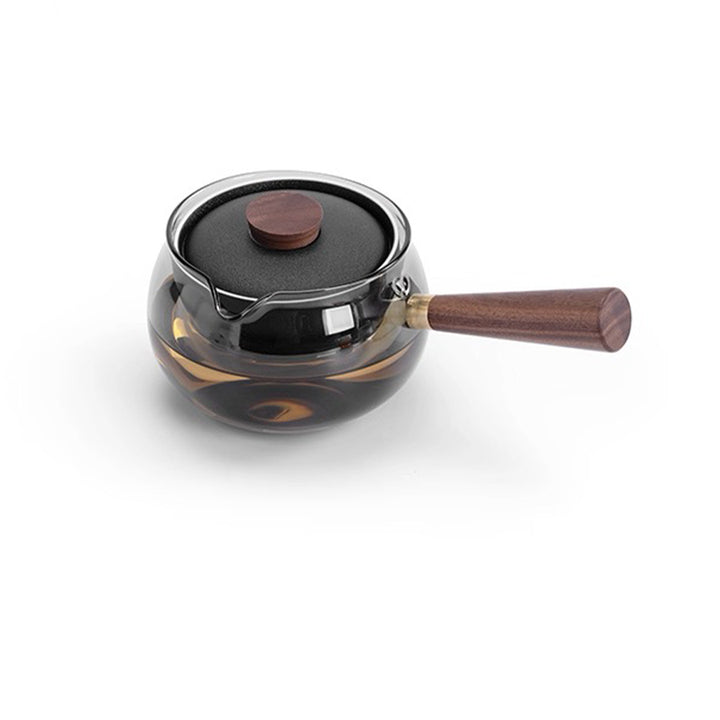 Minimalist glass teapot with rotate infuser