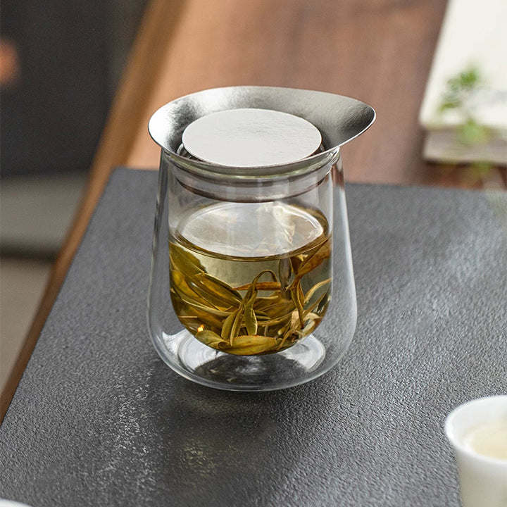 Mirror in the Soul - Double layers glass teapot with titanium infuser