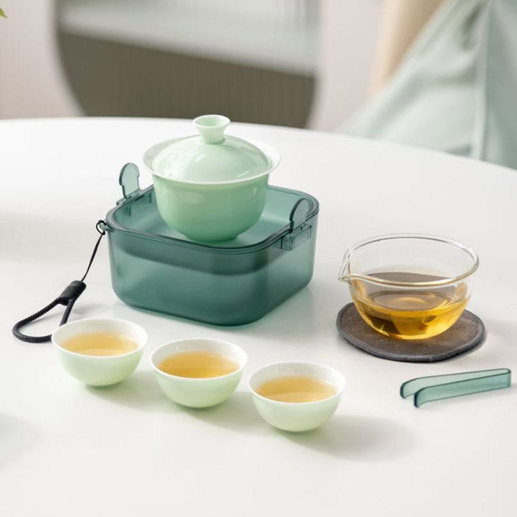 Cozy Corner - Green Gaiwan tea set with mini tray