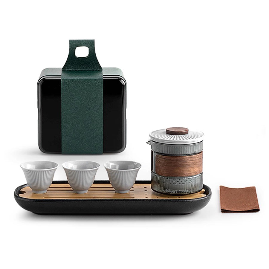 Cozy portable travel tea set for two
