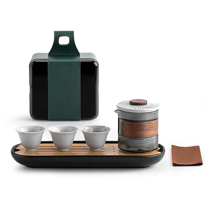 Cozy portable travel tea set for two