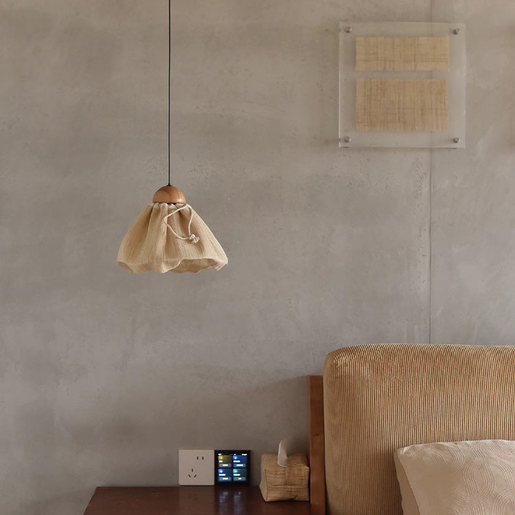 Invisible - Handmade Ramie Linen pendant lamp for tea/coffee space