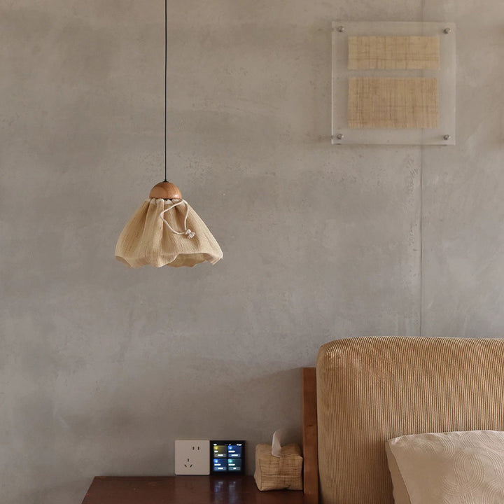 Invisible - Handmade Ramie Linen pendant lamp for tea/coffee space