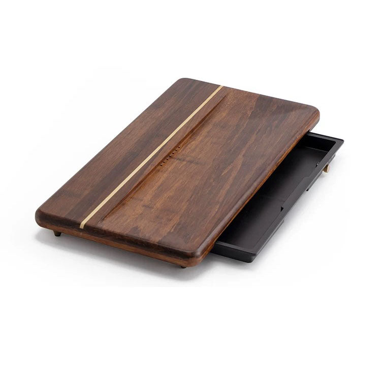 Horizon - Personalized heavy Bamboo tea serving tray with drain - Teaware Space