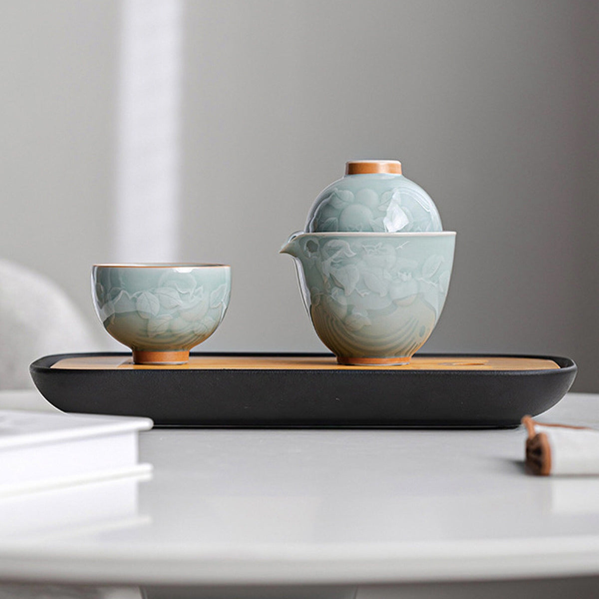 Persimmon - Travel tea cup set for two - Teaware Space