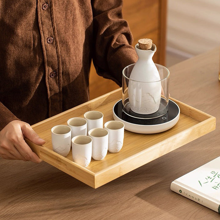 Mountain and Sea - Japanese sake set with warmer