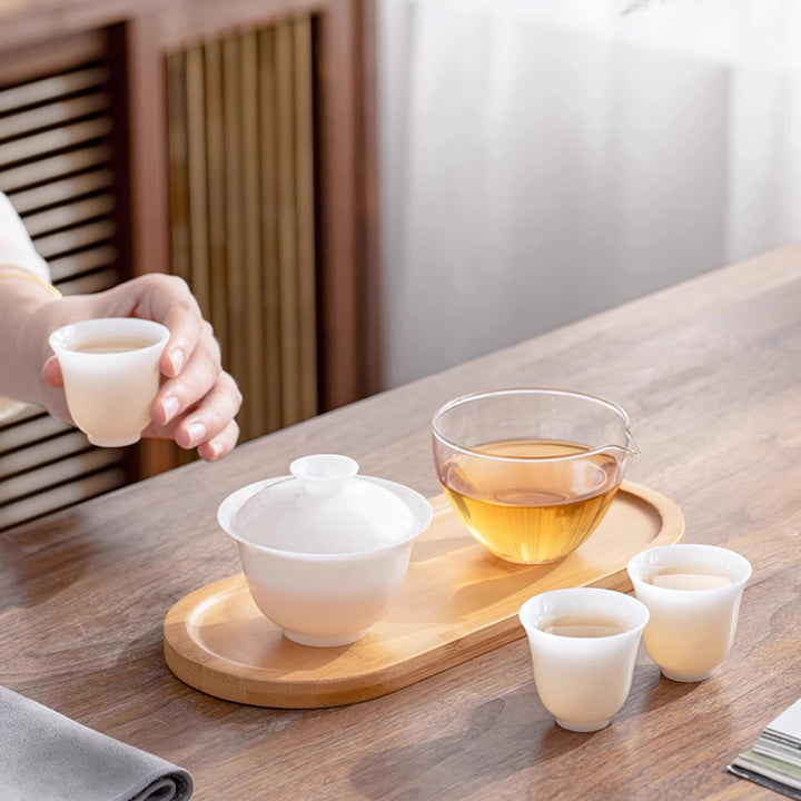 White gaiwan tea maker for Chinese kungfu tea 