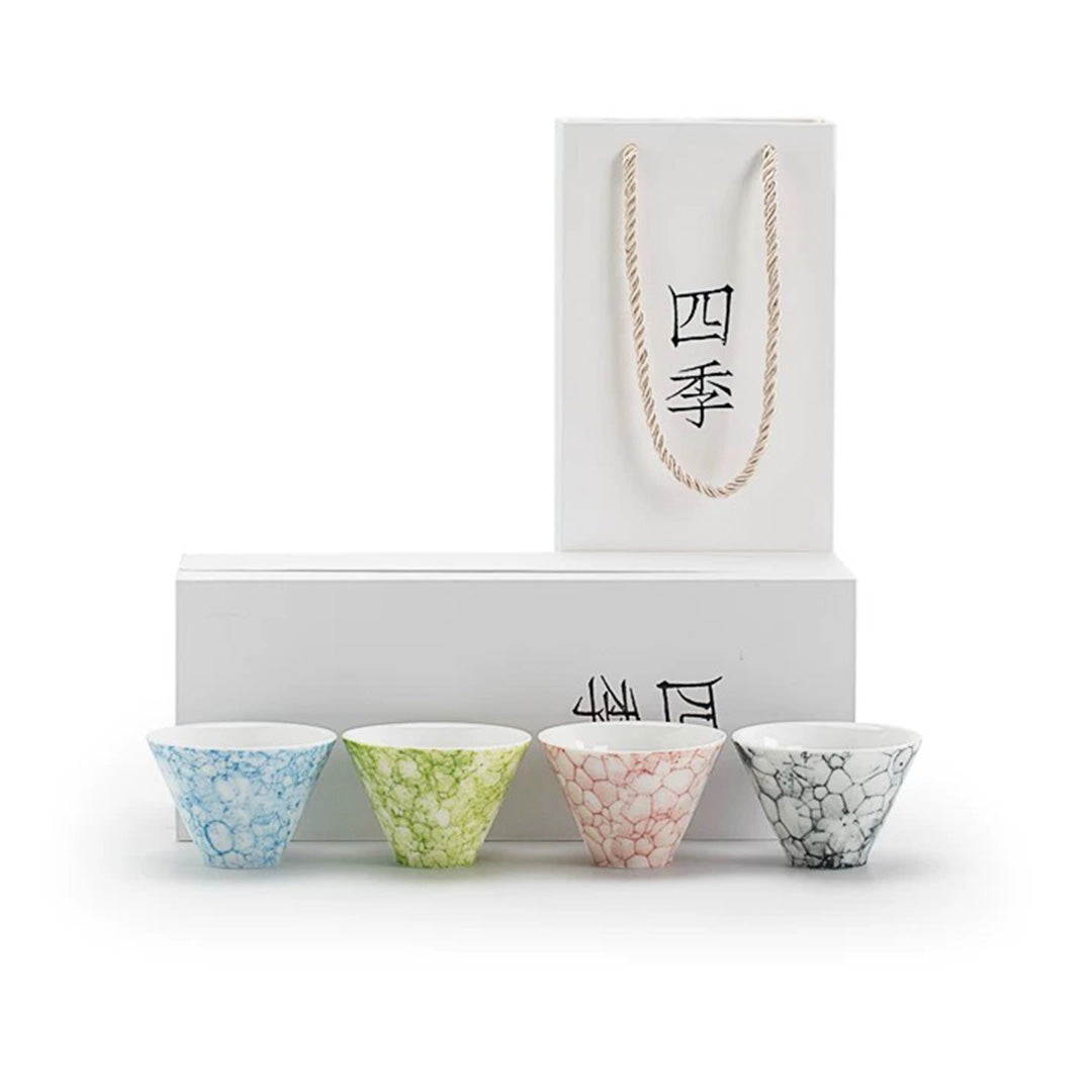 Four seasons - tea cup set of 4 | Tea gift set - Teaware Space