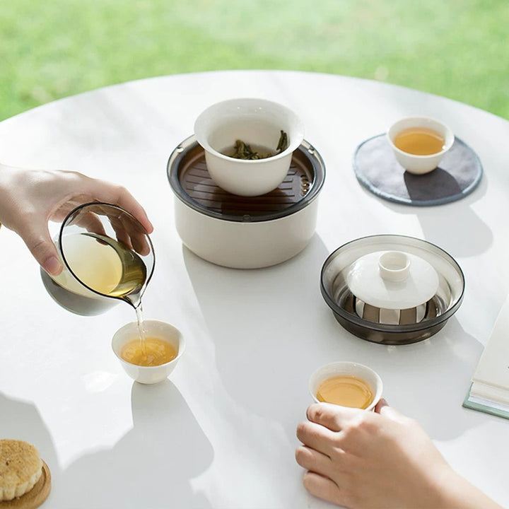 Personalized Travel tea set for two | Tea gift set | Gaiwan tea set