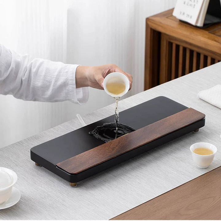 Zen Spirit - Heavy Bamboo tea tray with drainer - Teaware Space