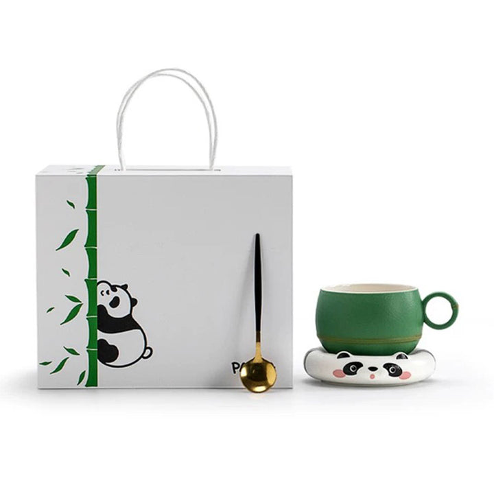 Cute Panda mug with infuser and saucer | Panda lover gift