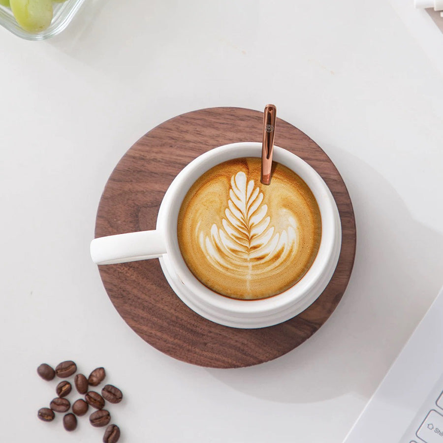 Shanti - ceramic latte mug with saucer