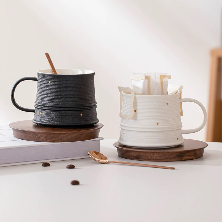 Shanti - ceramic latte mug with saucer - Teaware Space