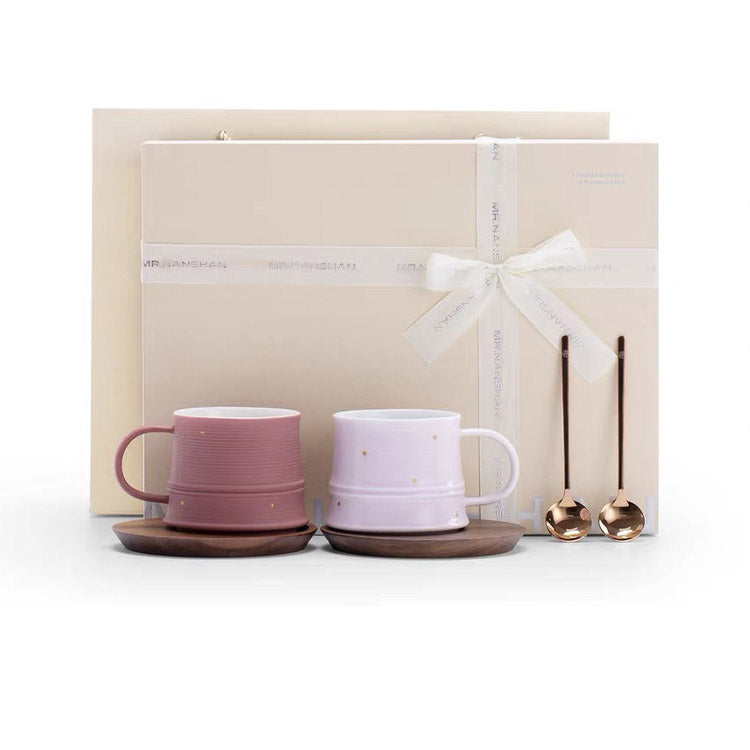Shanti - Pink latte mug with saucer