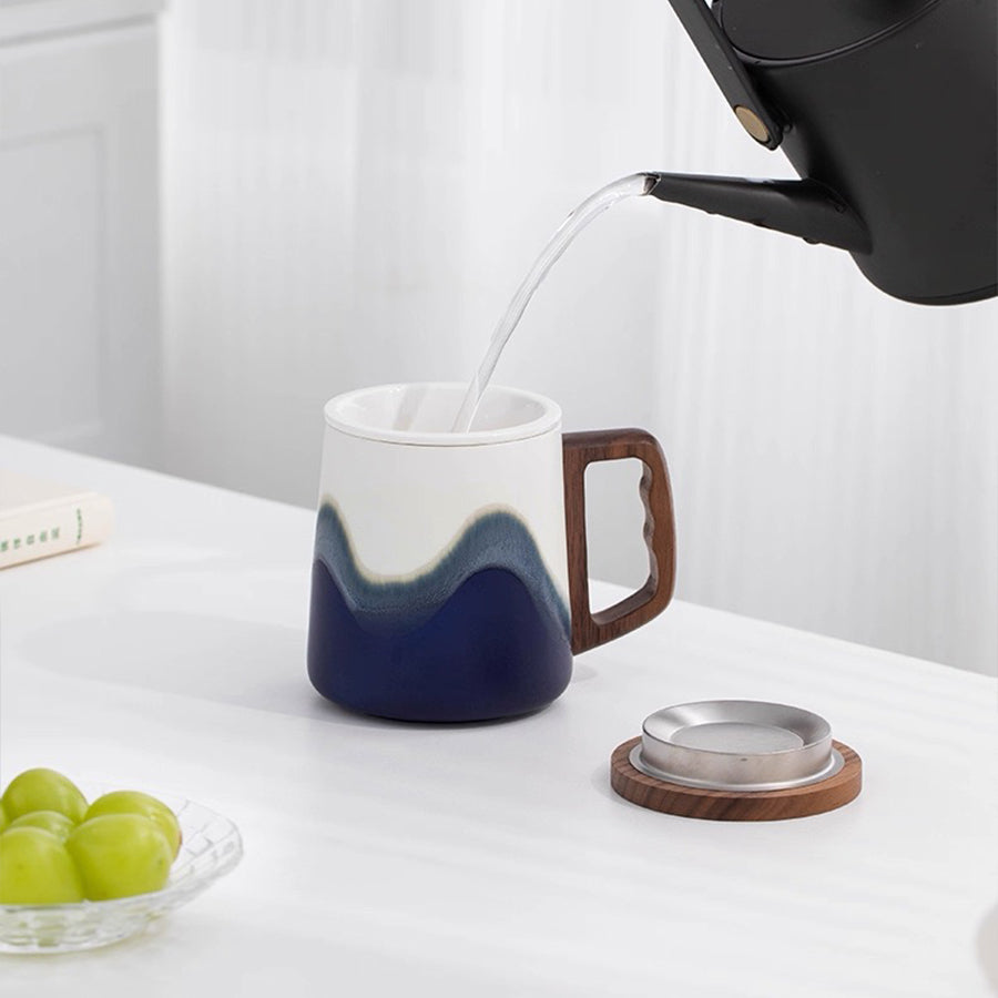 Mountain and Sea - Ceramic tea infuser mugs