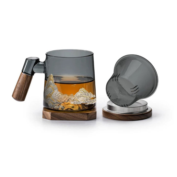 Peak and pit - 3D mountain glass tea cup 400ml