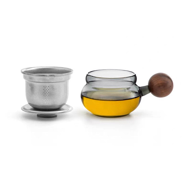 The Moment  - Glass tea mug with titanium infuser and lid
