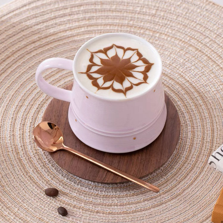 Shanti - Pink latte mug with saucer