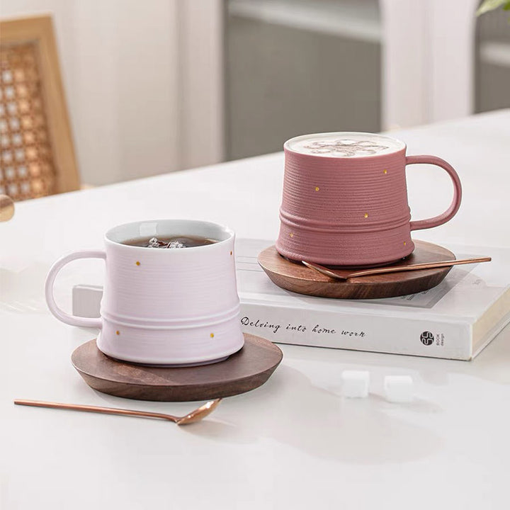 Shanti - Pink latte mug with saucer