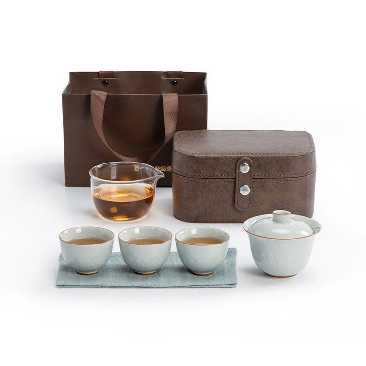 Travel tea set with case - tea set for two 