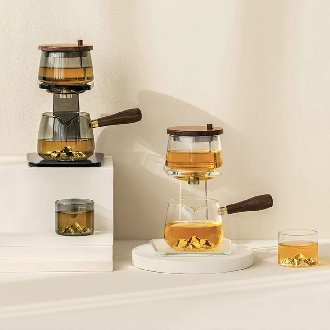 luxury tea gift set	| semi automatic glass tea kettle