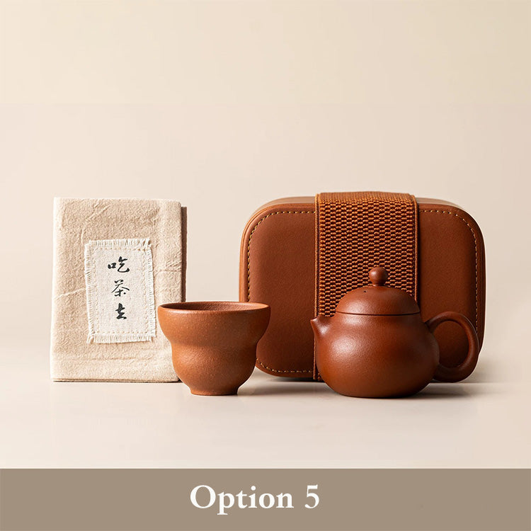 mini tea set for hiking , zisha teapot with case