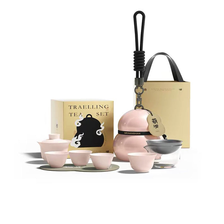 Gourd Box - Pink all in one travel gaiwan tea set - Teaware Space