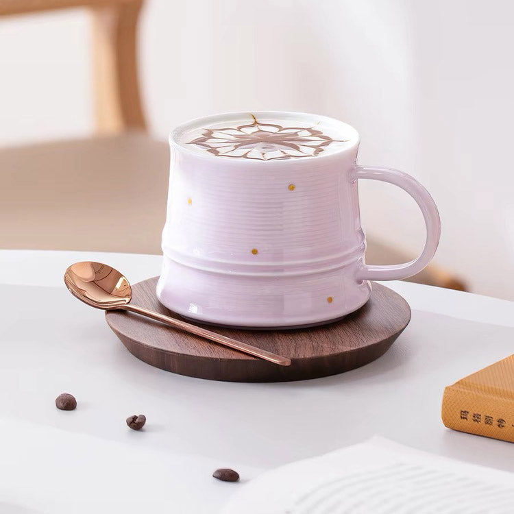 Shanti - Pink latte mug with saucer