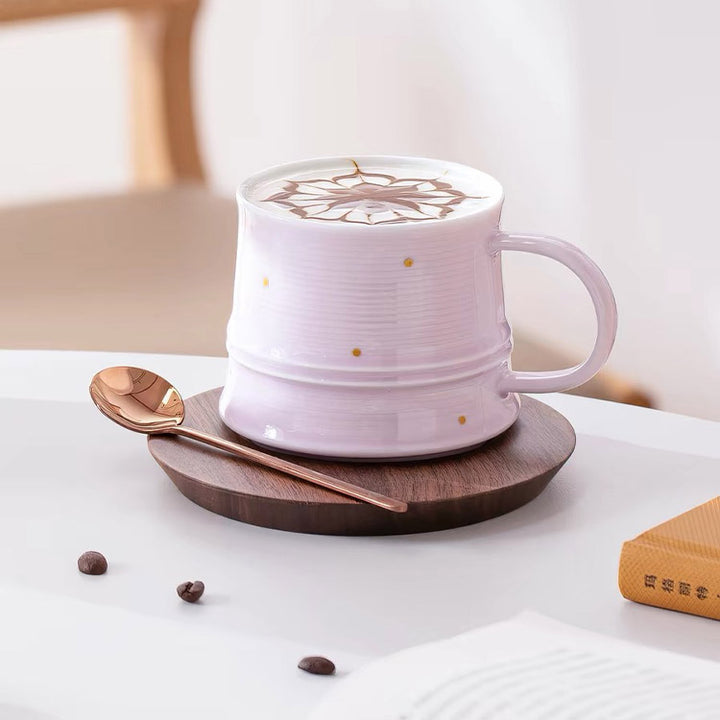 Shanti - Pink latte mug with saucer
