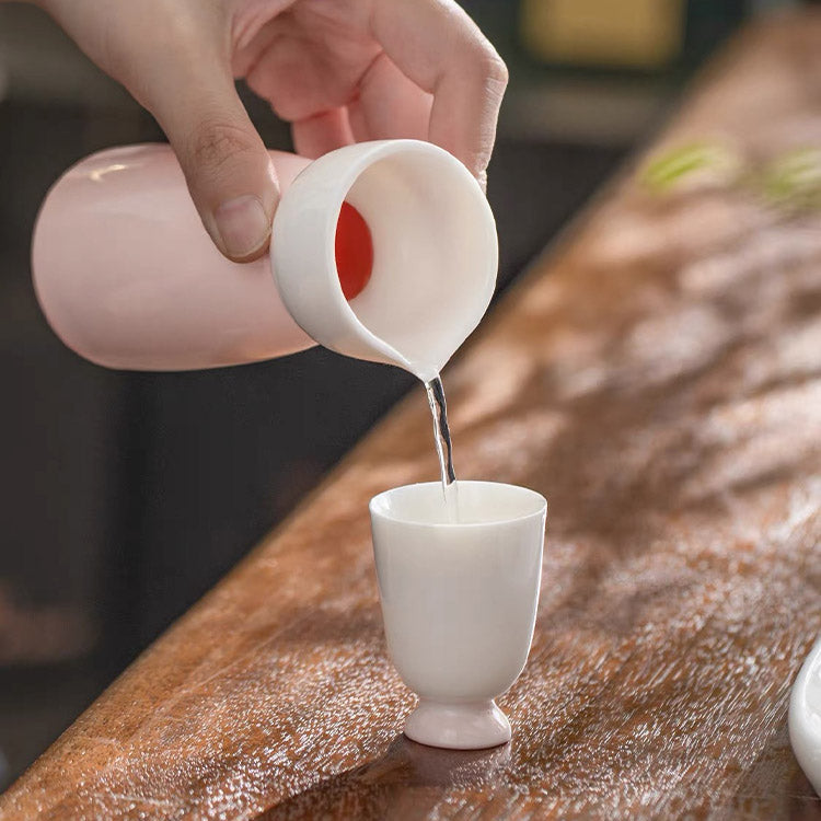 Bliss - Pink Japanese tokkuri sake set