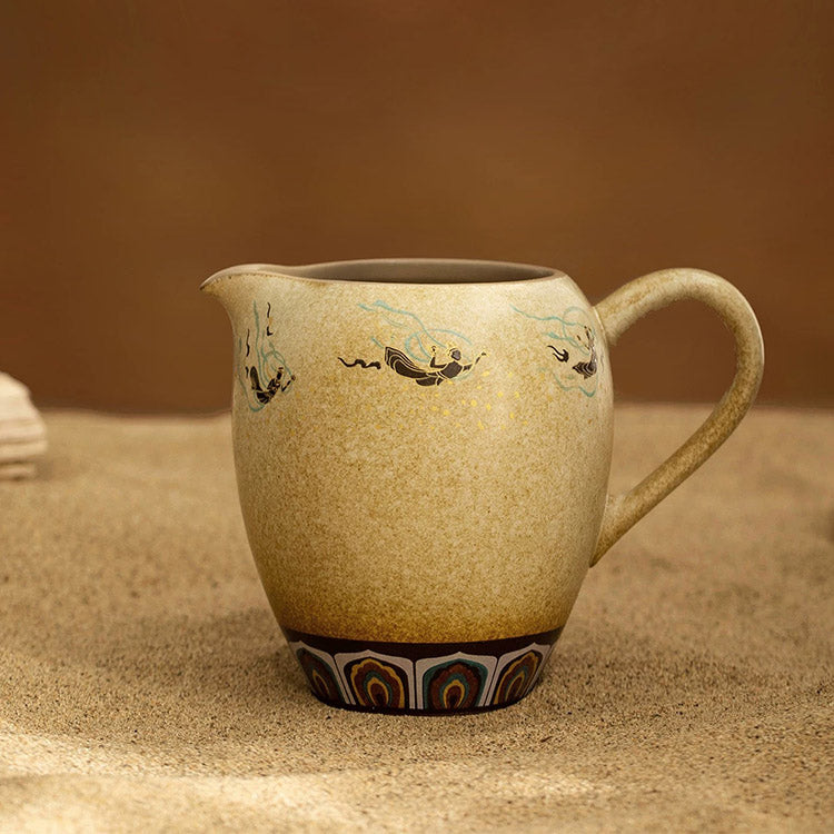 Flying Apsaras - Mogao Grottoes Vintage teapot with cups set