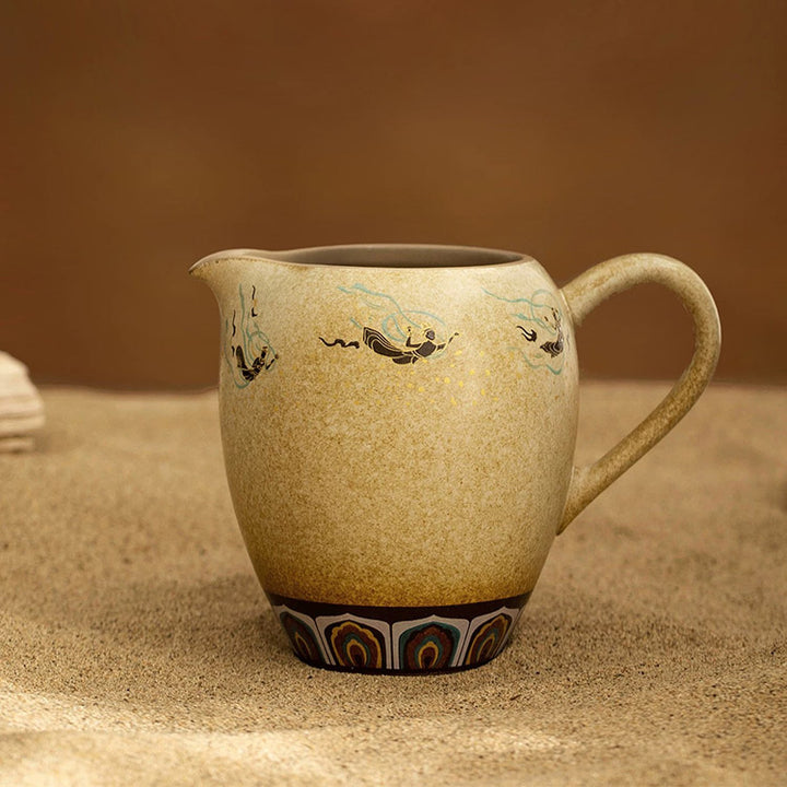Flying Apsaras - Mogao Grottoes Vintage teapot with cups set