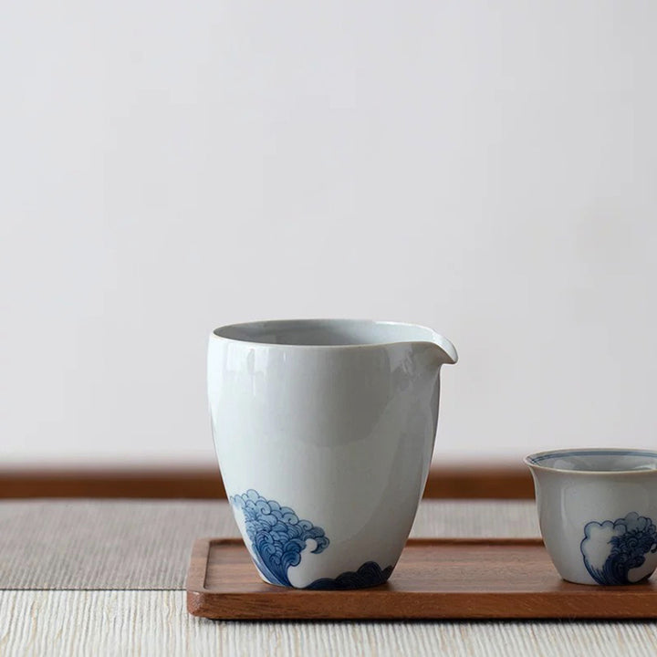 Ensemble Gaiwan vintage 120ml peint à la main | tasse et pichet | Décor de table | Cadeau de pendaison de crémaillère/anniversaire