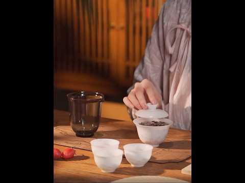 Zen - Custom Ice jade porcelain Travel Gaiwan tea set