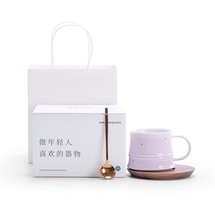 Shanti - Pink latte mug with saucer