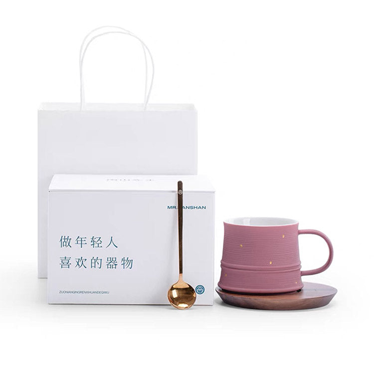 Shanti - Pink latte mug with saucer