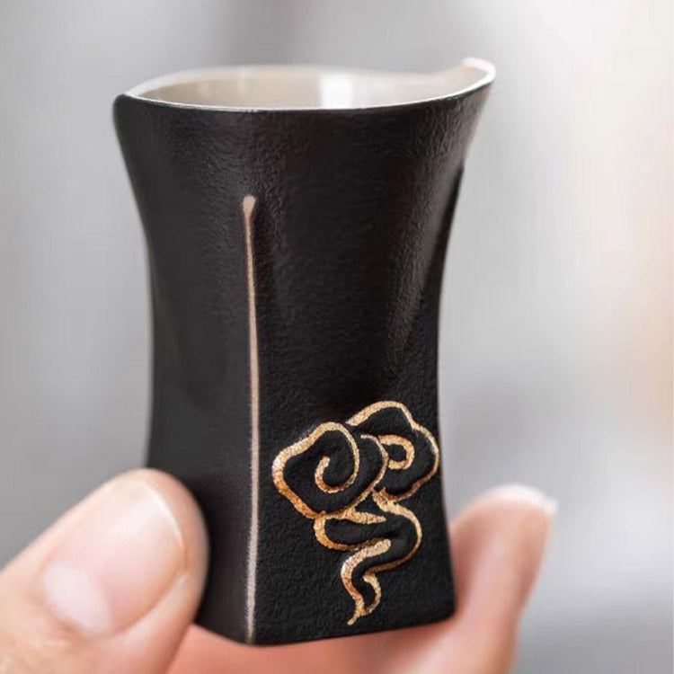 Lucky Cloud - Vintage black sake warmer set