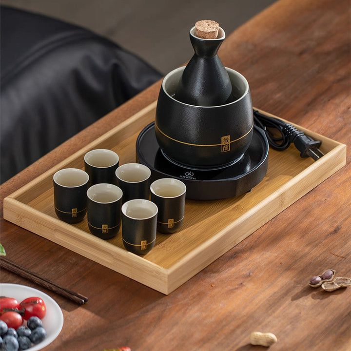 Tipsy - Japanese sake set with electronic heating pad