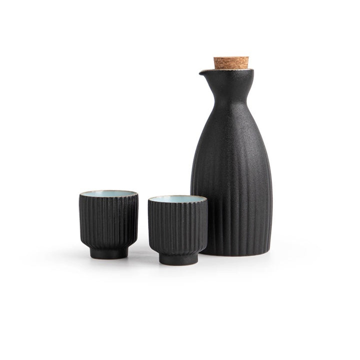 Kyoka - Vintage black sake warmer set